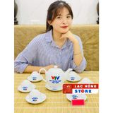  [Ấm chén in Logo] Bộ Ấm Trà in logo VTV dáng Minh Long LHCEVN-9225 