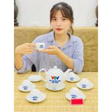  [Ấm chén in Logo] Bộ Ấm Trà in logo VTV dáng Minh Long LHCEVN-9225 