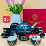  [Ấm chén in Logo] Bộ Ấm Trà In tên Thủ Tướng Phạm Minh Chính dáng đèn thần LHCEVN-9229 