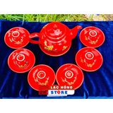  [Ấm chén in Logo] Bộ Ấm Trà In nổi hoa mai LHCEVN-9232 