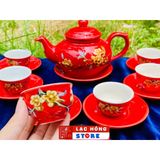  [Ấm chén in Logo] Bộ Ấm Trà In nổi hoa mai LHCEVN-9232 