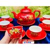  [Ấm chén in Logo] Bộ Ấm Trà In nổi hoa mai LHCEVN-9232 