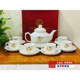  [Ấm chén in Logo] Bộ Ấm Trà In chữ Văn Phòng Chính Phủ dáng đèn thần LHCEVN-9235 