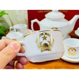  [Ấm chén in Logo] Bộ Ấm Trà In chữ Văn Phòng Chính Phủ dáng đèn thần LHCEVN-9235 