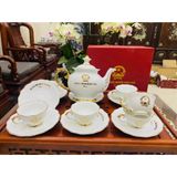  [Ấm chén in logo] Bộ Ấm Trà In Tên Cố TBT Nguyễn Phú Trọng dáng đài các LHCEVN-9239 