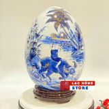  Trứng Tài Lộc Mục đồng cưỡi trâu vẽ vàng 24K LHCEVN-9129 