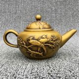  Ấm trà Hoa Điểu đồng cũ sưu tầm LHMEVN-9128 