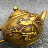  Ấm trà Hoa Điểu đồng cũ sưu tầm LHMEVN-9128 