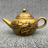  Ấm trà Hoa Điểu đồng cũ sưu tầm LHMEVN-9128 