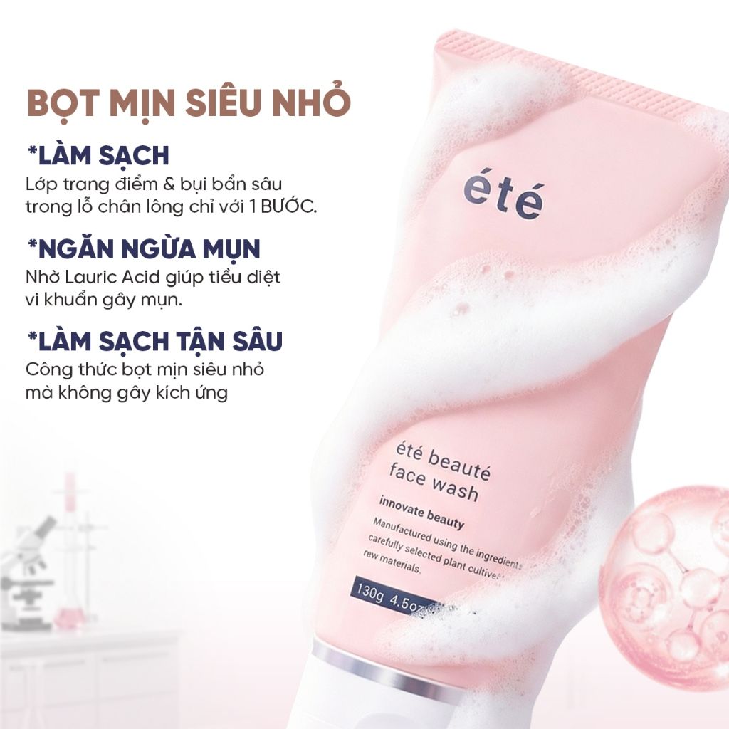 Sữa Rửa Mặt Làm Sạch Sâu Été Beauté Face Wash Nhật Bản Sữa Rửa Mặt Dưỡng Da Mềm Mịn, Mờ Thâm Sáng Khoẻ 130g