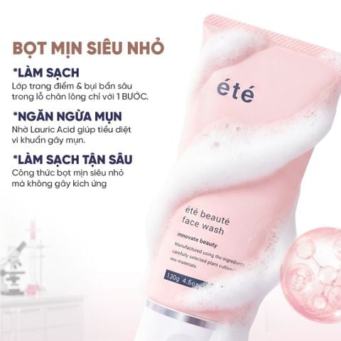 Sữa Rửa Mặt Làm Sạch Sâu Été Beauté Face Wash Nhật Bản Sữa Rửa Mặt Dưỡng Da Mềm Mịn, Mờ Thâm Sáng Khoẻ 130g