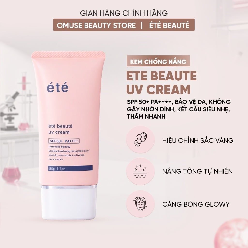 Kem Chống Nắng Phổ Rộng Été Beauté UV Cream SPF50+ PA++++ Nhật Bản, Chống Tia UV, Ánh Sáng Xanh, Chống Lão Hoá Cho Da