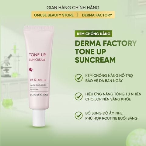 Kem Chống Nắng Nâng Tông Và Dưỡng Ẩm Derma Factory Tone Up Suncream 30ml Hỗ Trợ Bảo Vệ Da, Làm Sáng Và Nâng Tông