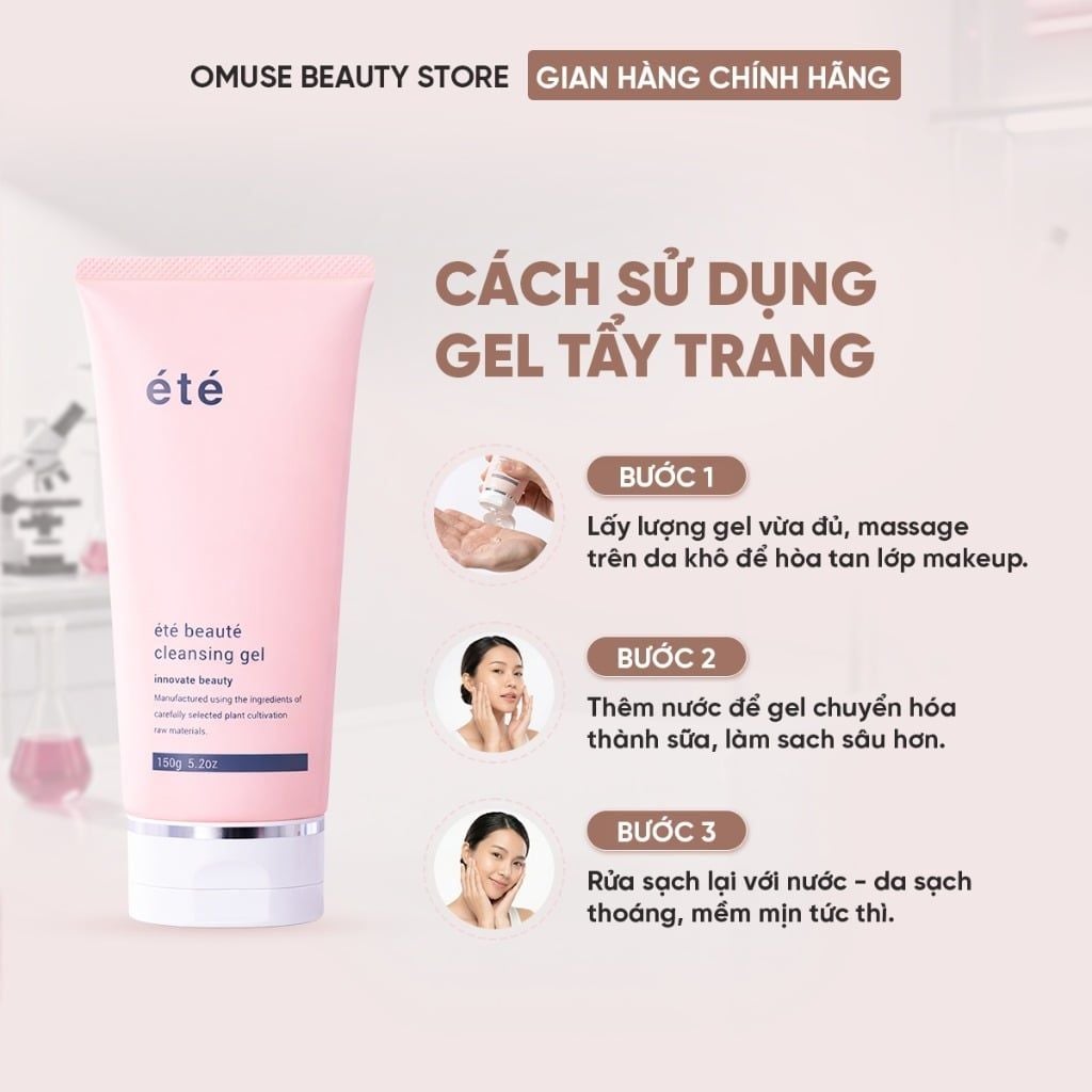 Gel Tẩy Trang Chuyên Sâu Không Cần Nhũ Hóa Giúp Làm Sạch Sâu, Dịu Nhẹ Cho Da ETE BEAUTE Cleansing Gel (150g)