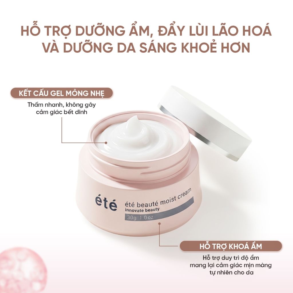 Kem Dưỡng Ẩm Dưỡng Sáng Da ÉTÉ Beauté Moist Cream Chống Lão Hóa Và Làm Đều Màu Da, Thành Phần Thiên Nhiên 30g