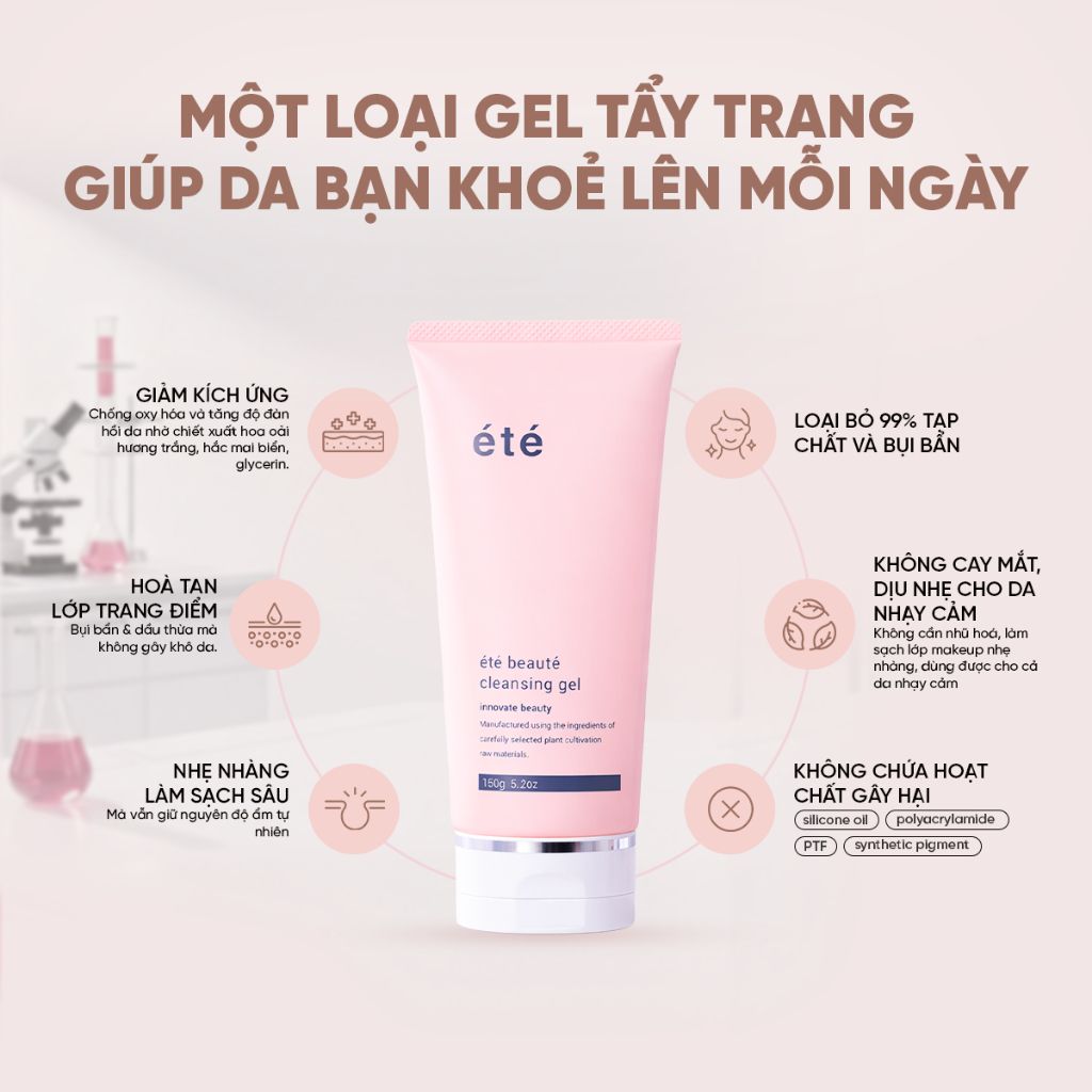 Gel Tẩy Trang Cấp Ẩm Chuyên Sâu Không Cần Nhũ Hóa Giúp Làm Sạch Sâu, Dịu Nhẹ Trên Da ETE BEAUTE Cleansing Gel (150g)