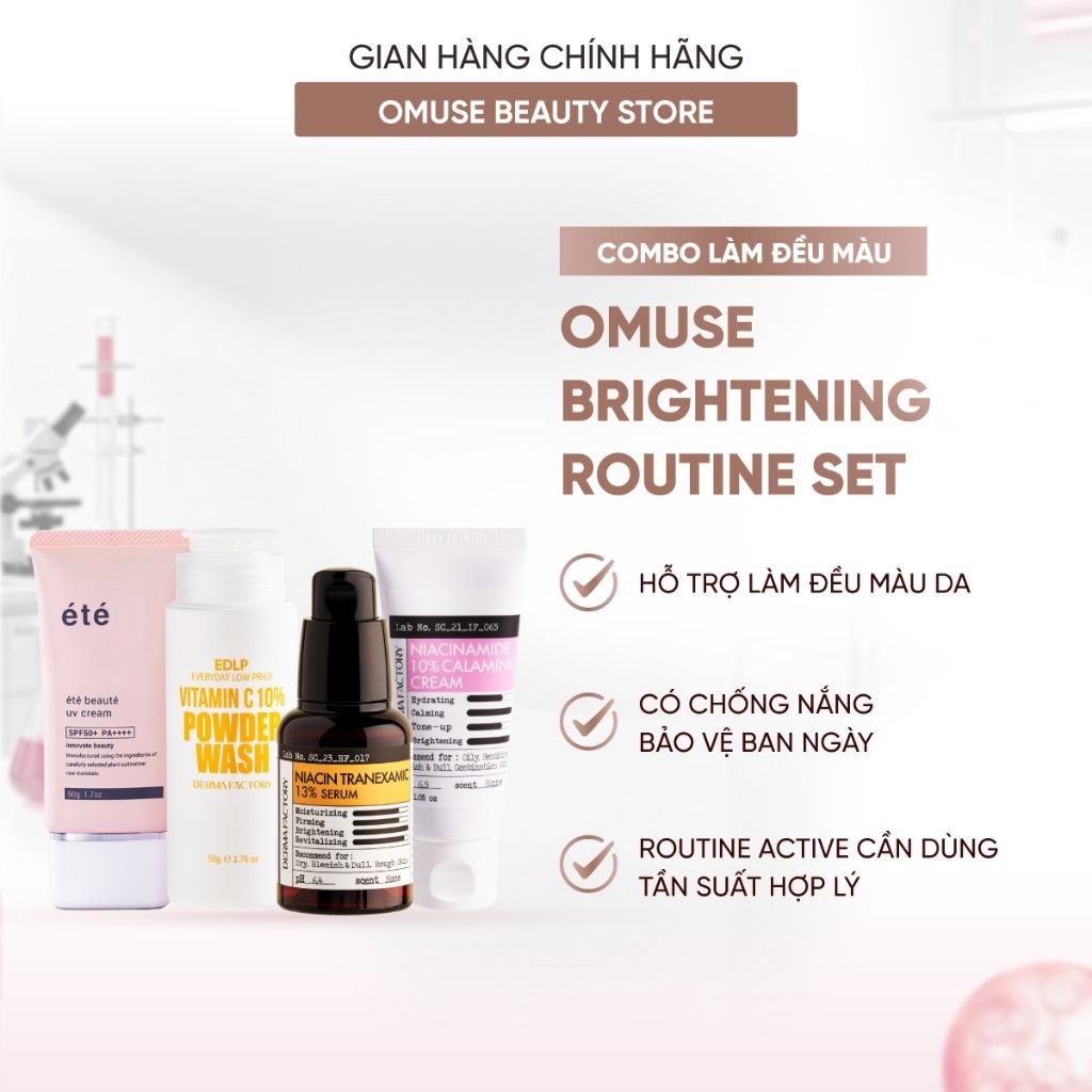 Combo OMUSE Brightening Routine 5 Bước, 5 Món Hỗ Trợ Làm Đều Màu Da