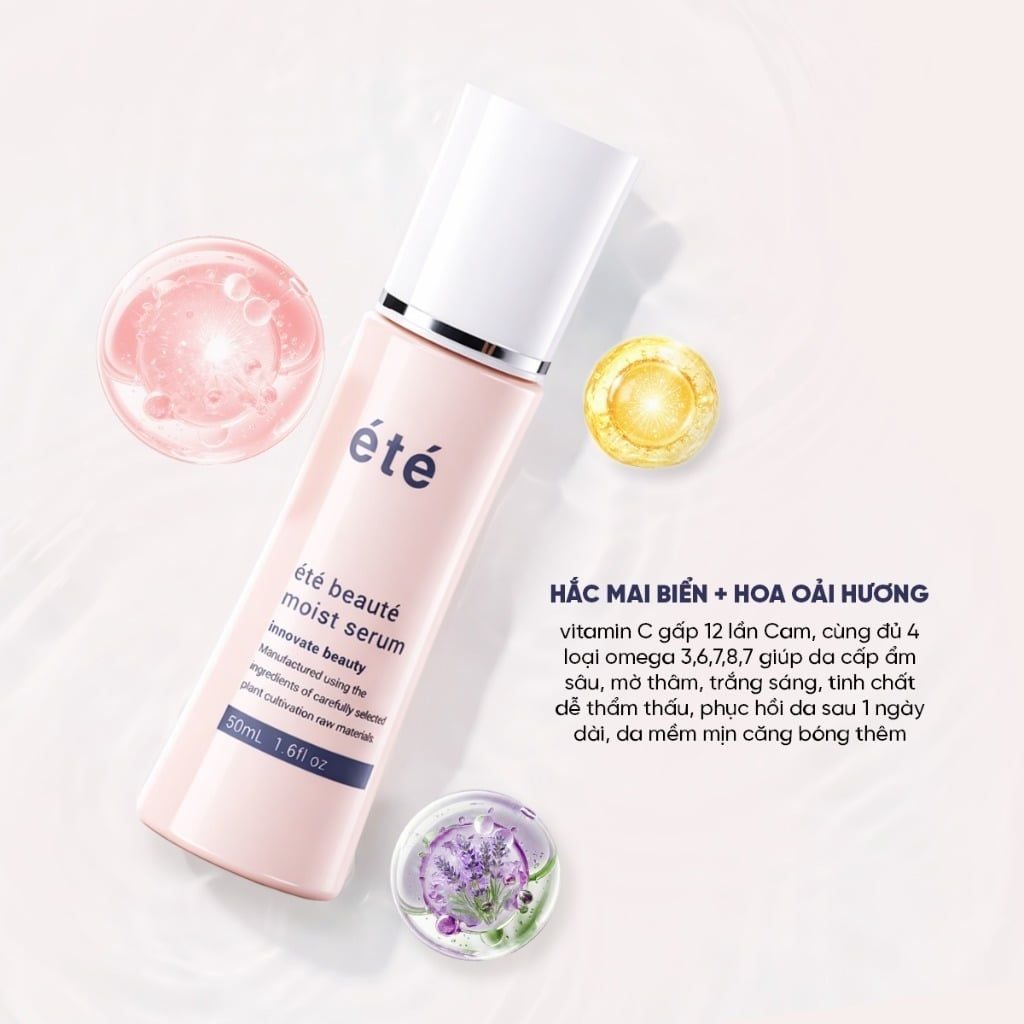 Tinh Chất Serum Làm Sáng Và Chống Lão Hoá Été Beauté Moist Serum 50ml Hỗ Trợ Căng Bóng, Phục Hồi Da, Mờ Thâm, Trắng Da