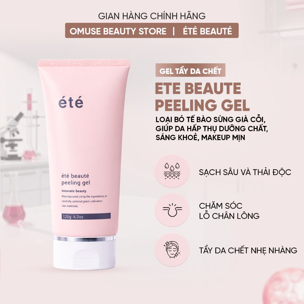 Gel Tẩy Da Chết Mặt Dịu Nhẹ, Loại Bỏ Lớp Sừng & Bã Nhờn, Giúp Da Sáng Mịn, Đều Màu ÉTÉ Peeling Gel 120g