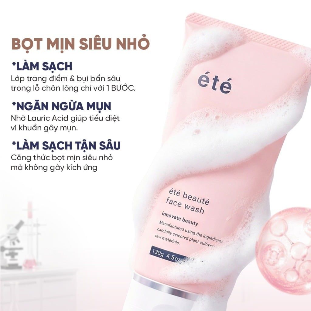 Sữa Rửa Mặt Làm Sạch Sâu Été Beauté Face Wash Nhật Bản Sữa Rửa Mặt Mờ Thâm Sáng Khoẻ, Dưỡng Da Mềm Mịn 130g