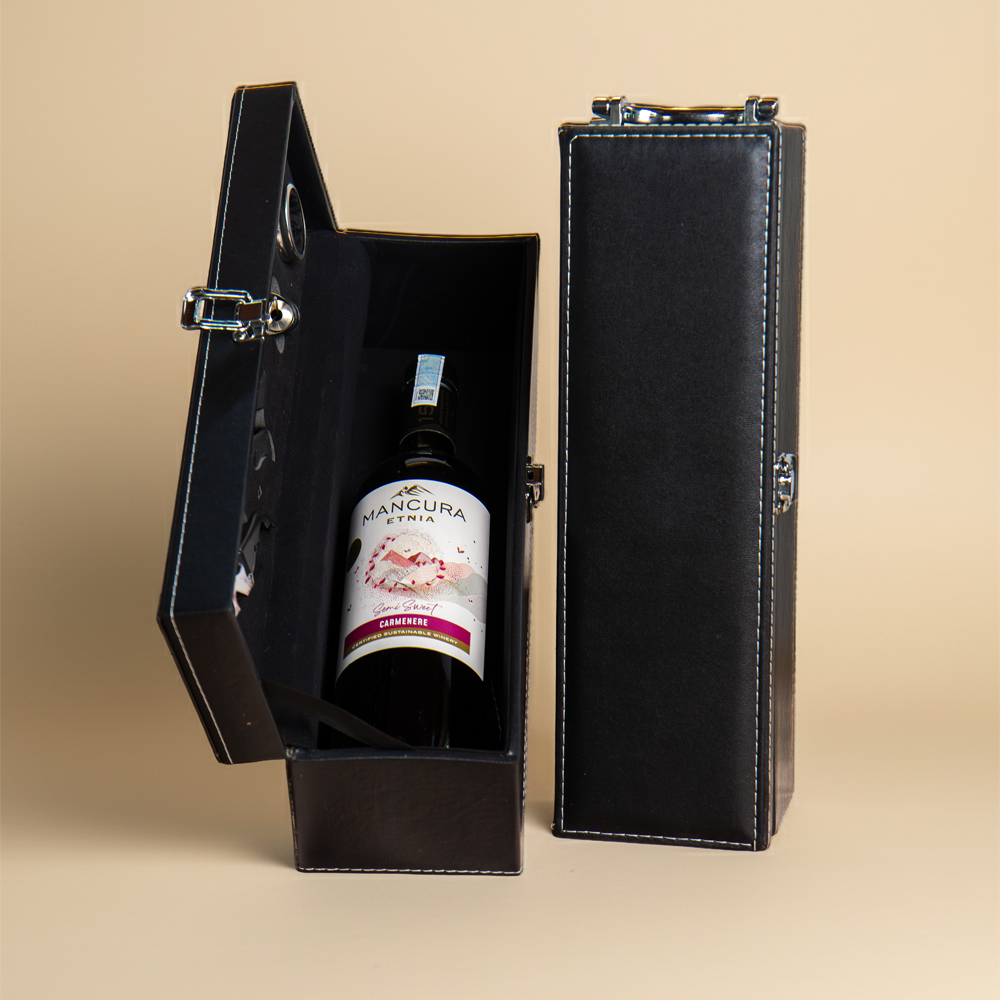  Hộp Da Đơn Đen Trơn 