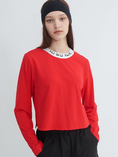 Áo thun màu tay dài bo cổ logo