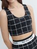 Áo Croptop Đen Sọc Trắng