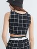 Áo Croptop Đen Sọc Trắng