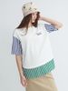 Áo thun rộng phối sọc thủy thủ
