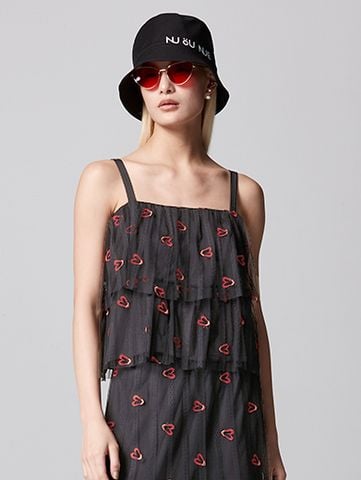 Áo Hai Dây Dạng Tầng Họa Tiết Trái Tim