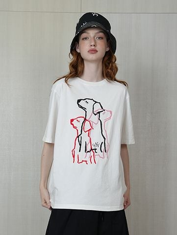 Áo Oversize Họa Tiết Cún Nghệ Thuật