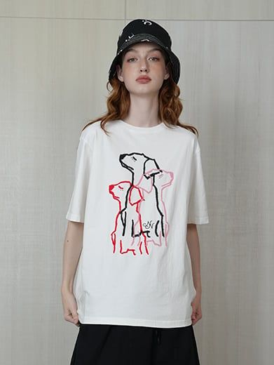 Áo Oversize Họa Tiết Cún Nghệ Thuật