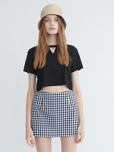 Chân váy caro đen trắng