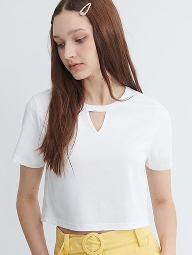 Áo crotop cổ kiểu in logo