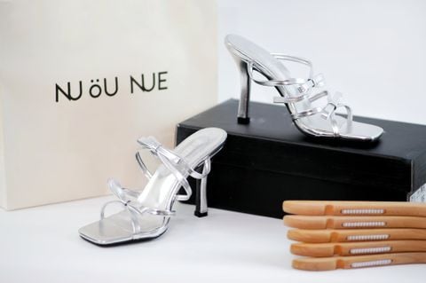 Giày Silver Ribbon Heels