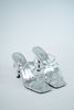 Giày Silver Ribbon Heels