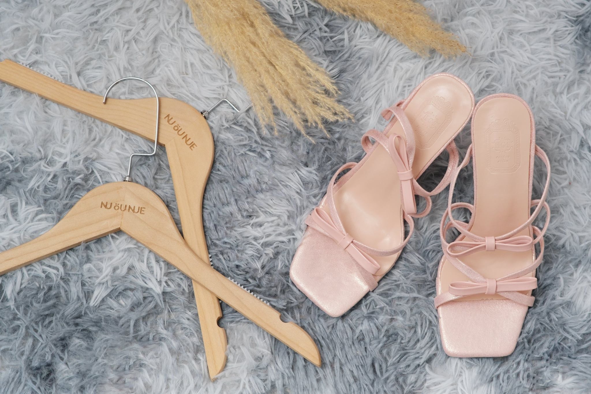 Giày Blush Ribbon Heels
