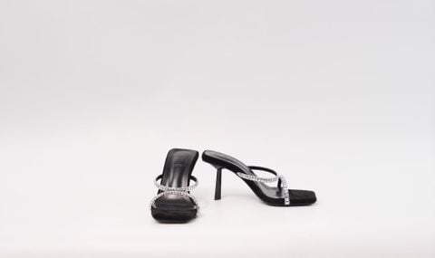 Giày Noir Crystal Mules