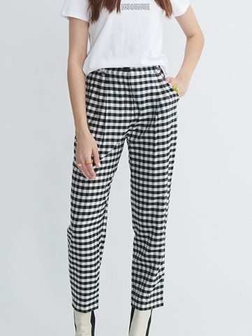 Quần dài caro đen trắng