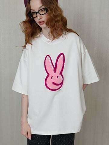 Áo Oversize Họa Tiết Thỏ Đính Kim Sa