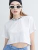Áo croptop viền cổ in logo