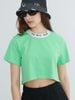 Áo croptop viền cổ in logo