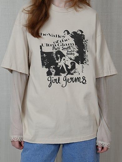 Áo Thun Tay Chồng Layer In Chữ Vintage