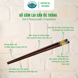  Bộ 5 Đôi Đũa Gỗ Cẩm Lai Cẩn Ốc Trắng Ohiama Rosewood Chopsticks 