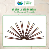  Bộ 5 Đôi Đũa Gỗ Cẩm Lai Cẩn Ốc Trắng Ohiama Rosewood Chopsticks 