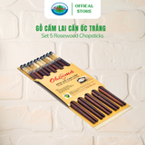  Bộ 5 Đôi Đũa Gỗ Cẩm Lai Cẩn Ốc Trắng Ohiama Rosewood Chopsticks 