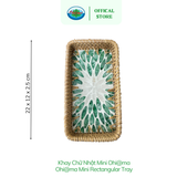  Khay Mây Khảm Trai Chữ Nhật Mini - Ohi@ma Mini Rectangular Tray | Đồ Dùng Nhà Bếp Trang Trí VNXK 
