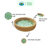  Khay Tròn Mây Đan Tre Khảm Trai Ohi@ma Round Bamboo Weave Tray | Tray Đựng Hoa Quả Đồ Ăn, Trang Trí 