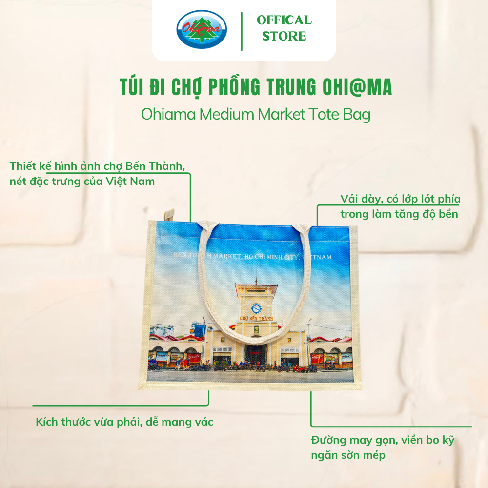  Túi Đi Chợ Phồng Trung Ohi@ma - Ohiama Medium Market Tote Bag | Đồ gia dụng, trang trí 