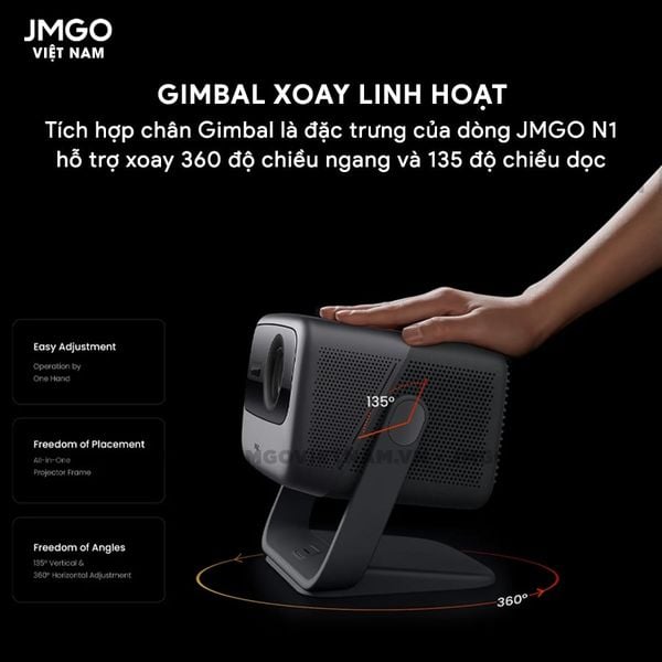 JMGO N1 Ultra Quốc Tế - Máy chiếu Triple-Laser DLP thông minh tích hợp Android TV 11 chính chủ, độ sáng 1900 ISO lumens, phân giải chuẩn 4K UHD và hỗ trợ đa tính năng thông minh